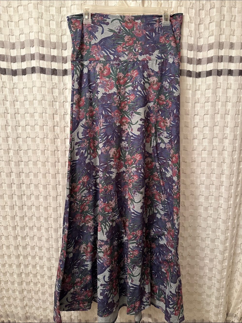 LuLaRoe Floral Maxi Skirt in Purple, Pink and Green